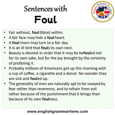 foul auf deutsch|foul in a sentence.